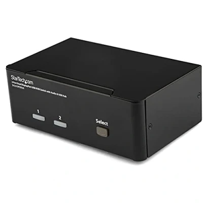 Imagen de StarTech.com Conmutador Switch KVM, 2 puertos USB 2.0, Audio Vídeo DisplayPort Monitores