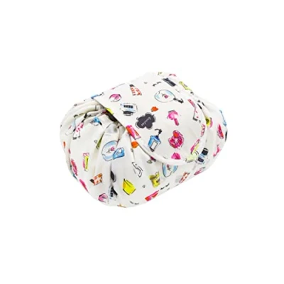 Imagen de ONEGenug bolsa de maquillaje con cordón mejorada, cosméticos terciopelo un solo paso, para mujeres perezosas, Patrón champú