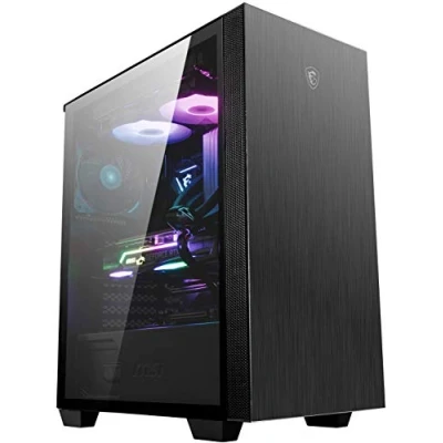 Imagen de MSI MPG SEKIRA 100P Mid Tower Caja de PC Gaming (4 x 120 mm Ventiladores incluidos, ATX, M Mini ITX, USB 3.2 Gen2 Type C, Ventana Cristal Templado, Filtro Polvo magnético)