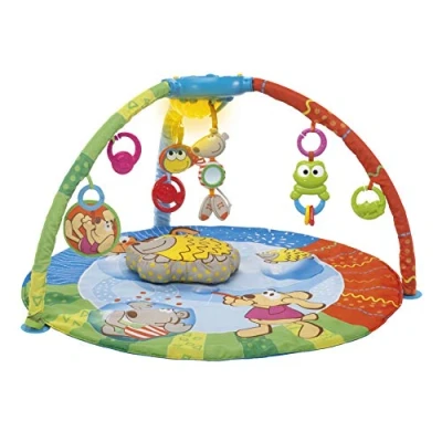 Imagen de Chicco Bubble Gym, Gimnasio Multifunción para Bebés con Manta de Actividades, Panel Luces y Sonido, Conexión MP3, 7 Muñecos Colgantes, Melodías Efectos Luz Juguetes Bebé 0+ Meses