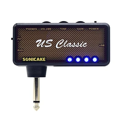 Imagen de SONICAKE Mini Amplificador de Auriculares para Guitarra Bolsillo portátil Recargable US Classic