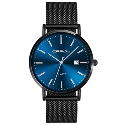 Imagen de SUPBRO Relojes Hombre Cuarzo Impermeable Business Casual Deporte Reloj de Pulsera Fecha Azul