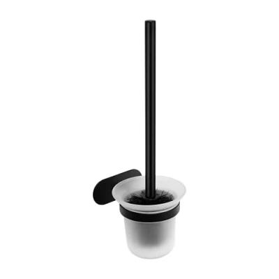 Imagen de Ambrosya Portaescobillas sin Taladrar Inodoro para Pegar (Acero iInoxidable (Negro))