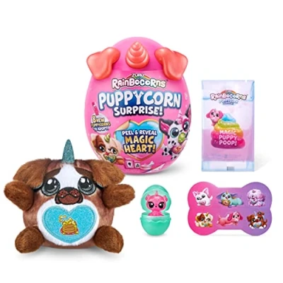 Imagen de Rainbocorns Sparkle Heart Surprise, Puppycorn Series 2, Badger The Pug Peluche Coleccionable 7 Capas de sorpresas, despegar y revelar corazón, a Partir 3 años (Perro)