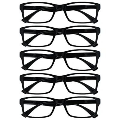 Imagen de Uv Reader Gafas De Lectura Negro Valor Pack 5 Hombres Mujeres Estilo Diseñador Lectores Rrrrr92 1 +1,00 Unidades 106 g