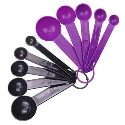 Imagen de Zhongtou Juego de 10 Cucharas Medidoras Plástico, Herramientas para Hornear Cuchara Medidora Gramos sin BPA, Juegos Utensilios Cocina Ingredientes Secos y Líquidos