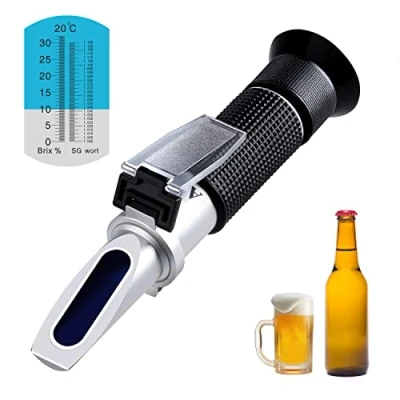 Imagen de Brix refractómetro para elaborar cerveza y mosto, de mano, hidrómetro con función ATC (compensación automática temperatura)