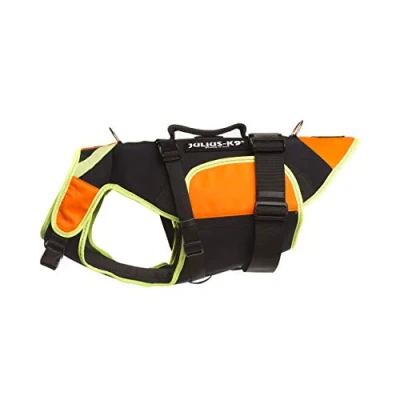 Imagen de Julius K9 16SWM IDC NE L Arnés de perro multifuncional IDC, L, Negro y Naranja Neón