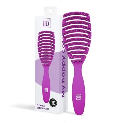 Imagen de T4B Ilu My Happy Color Cepillo Desenredante Ventilado, Antiestático, sin Tirones, Evita Rotura y Pérdida del Cabello, Peinado Fácil e Indoloro, Violeta