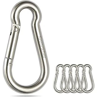 Imagen de Sprookber Mosqueton Acero inoxidable Gancho Resorte 304 Mosquetones Inoxidable, 6 piezas