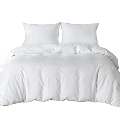 Imagen de Good Nite Juego de Funda edredón tamaño King con 2 Fundas Almohada, Microfibra Suave poliéster, Color Blanco