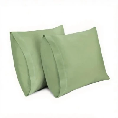 Imagen de Lirex 2 Paquetes Fundas de Almohada, 100% Algodón Transpirable Cubiertas para Almohada (50 x 50 cm, Verde)