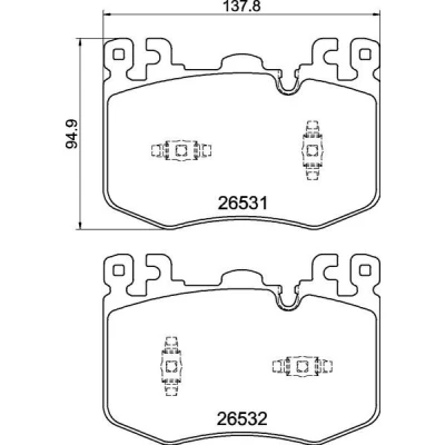 Imagen de BREMBO P 30 041G Juego de pastillas freno con avisador acústico desgaste HYUNDAI: H 1 Travel, Cargo