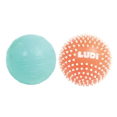 Imagen de Ludi Juego de 2 Bolas Suaves sensoriales para el Despertar del bebé a Partir 6 Meses