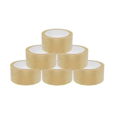 Imagen de BIGtec cinta adhesiva para paquetes, 6 rollos, de embalaje, embalaje estándar, 66 m largo, 48 mm ancho, transparente, material paquetes y cartón