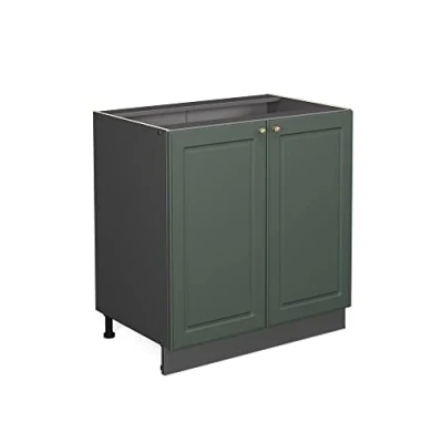 Imagen de Vicco Armario bajo para Fregadero Fame Line, Verde Dorado Casa de Campo/Antracita, 80 cm con Estante, sin encimera