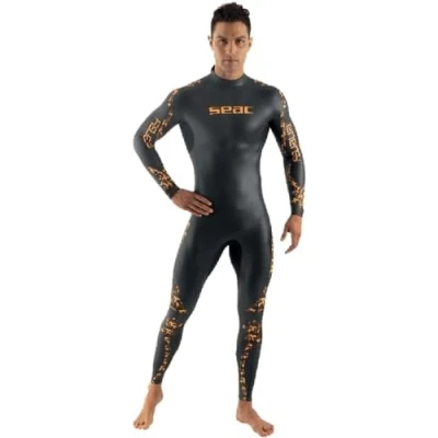 Imagen de Seac Energy Traje Ultra elástico en Neopreno Suave SmoothSkin de 2mm para natación y Freediving, Hombres, Negro, S