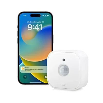 Imagen de Eve Motion (Matter) Sensor Inteligente de Movimiento con luz, certificación IPX3 Resistencia al Agua, activación automática Luces y aparatos, Thread