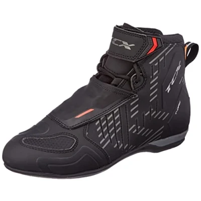 Imagen de TCX R04D Waterproof, Zapatillas de Moto Impermeables para Hombre, Certificadas con Membrana T DRY, Cordones y Cierre Velcro, Parte Superior Malla, Negro