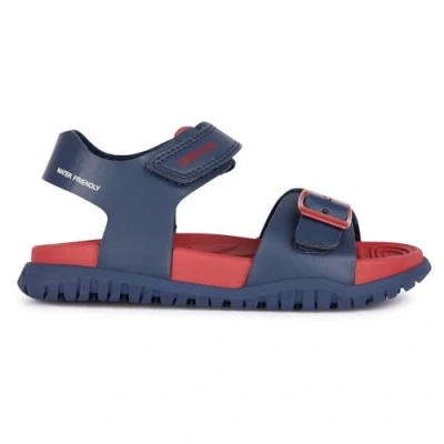 Imagen de Geox Scratch Fusbetto Sandalias de senderismo para niños, Talla: 32, Navy rouge Zapatos