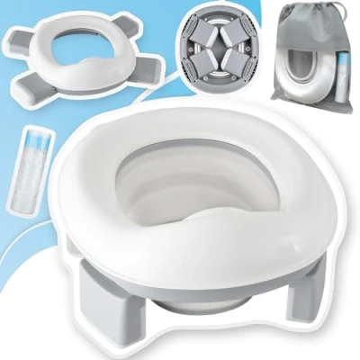 Imagen de ALMAR Baby orinal portátil para niños reductor de wc plegable bebes asiento inodoro compacto con bolsas infantil adaptador