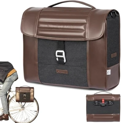 Imagen de SHAD Bikes Genuine Office Bag 16L Alforjas Bicicleta Estilo Retro maletin portatil 17 Pulgadas Elegante con Diseño Funcional Laptop Piel Cuero Artificial Impermeable Carga 8kg