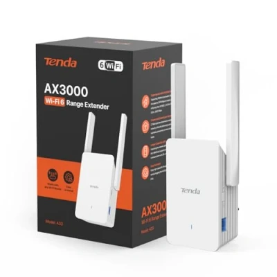 Imagen de Tenda A33 Repetidor Wi Fi 6 AX3000, Amplificador Señal WiFi, Doble Banda 2.4 GHz/5GHz, Extensor de Compatible con Routers, Modo Ap, Botón WPS, LED Inteligente, Blanco