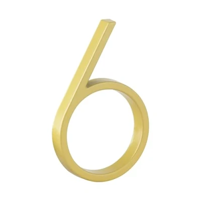 Imagen de HASWARE Número De Casa Flotante: 5 Pulgadas (12cm) Números Puertas Modernos SeñAlizacióN Para La Oficina Correos Calle (6, Dorado)