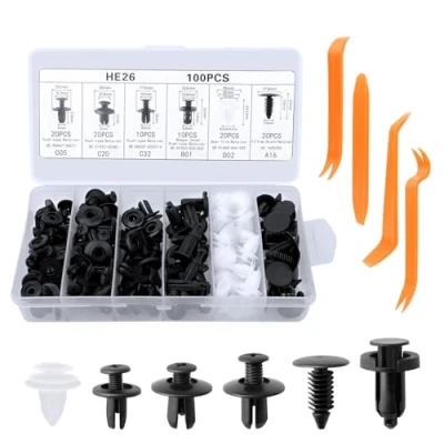 Imagen de JOPHEK Grapas Coche Paneles de Puerta, Remaches Plastico Universales 6 Tamaño Común, Clips Fijación para Parachoques Fender Liner Sealing Strip Fijos (4P)