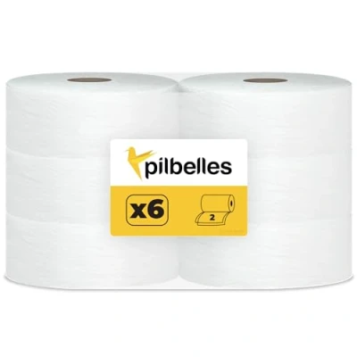 Imagen de Papel Higiénico Industrial Maxi Jumbo Doble Capa 6 Rollos 2 Capas