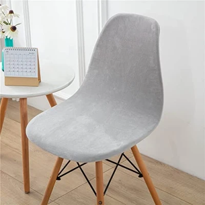 Imagen de Highdi Fundas para Sillas de Comedor Escandinavo, 1/2/4/6 Piezas Funda Terciopelo Estilo Nórdico Cubierta Protectora Sin Brazos Cocina Oficina (Gris Claro,4 Piezas)