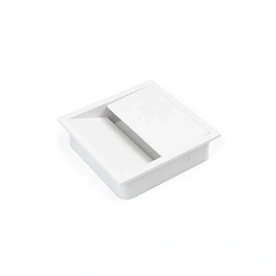 Imagen de Emuca Tapa pasacables para encastrar en escritorio/mesa, organizador de cables mueble, varias medidas y acabados (85x85mm (1 un), Blanco)