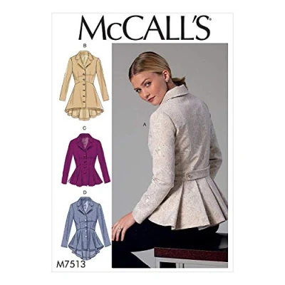 Imagen de MCCALL &#039;s Patterns MCCALL&#039; s Pattern 7513 E5, de Costura para Chaquetas, tamaños 14 22, Multi Color