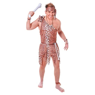 Imagen de Adults AC011 Disfraz de troglodita para hombre, color café (Bristol Novelty AC011)