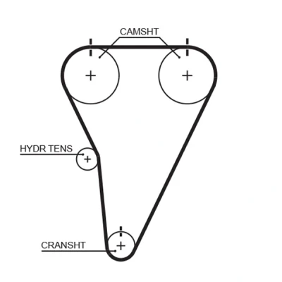 Imagen de GATES T215RB Correa de Distribucion 143 1144 25,4 Fibra vidrio, HNBR (Acrilo Nitrilo Butadieno Hidrogenado) LEXUS: GS II, IS I Berlina norauto,