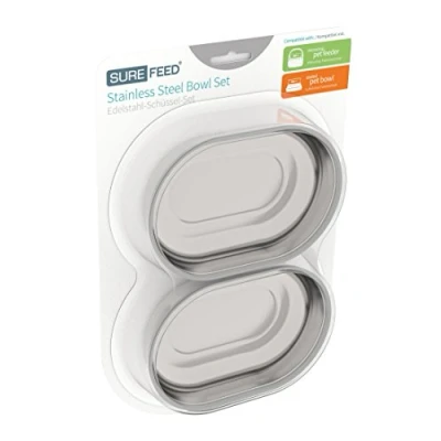Imagen de Juego de 2 Platos SureFeed Sure Petcare Acero Inoxidable; para los comederos con Lector Microchip, Connect Microchip y el comedero Sellado.