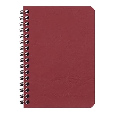 Imagen de Clairefontaine 785922 C Cuaderno de espiral, Age Bag cuadriculado, 9.5 x 14 cm, 50 hojas, color rojo
