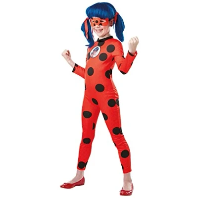 Imagen de Rubies Disfraz oficial de Miraculous Ladybug Deluxe para niños y máscara ojos, superhéroe, talla infantil 9 a 10 años
