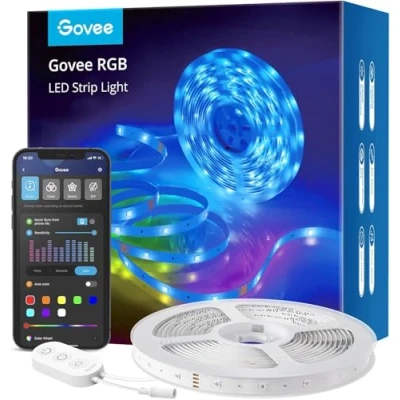 Imagen de Govee Tiras LED 5m, Luces Habitacion WiFi Inteligente RGB Funciona con Alexa, Google Assistant y App, 64 Modo de Escena Música para TV, Techo Juego Electrónico