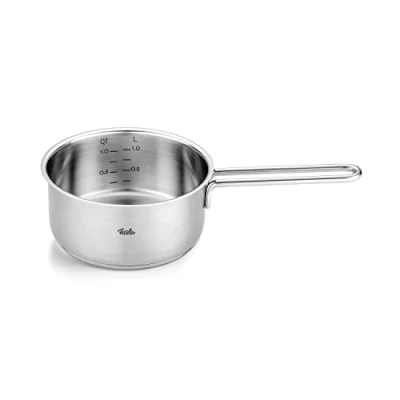 Imagen de Fissler Pure Collection Cazo de Acero Inoxidable (de 1,4 L y 16 cm Diámetro) con Reborde Vertedor, Escala Interna, Inducción