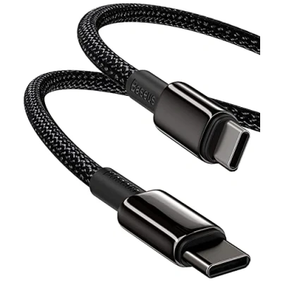 Imagen de Baseus Cable USB C a Carga Rapida 100W, 3M Cargador Tipo PD 5A QC 4.0, Nylon USBC para de Movil Android, MacBook Air/Pro, iPad Pro 12.9/11/Air/Mini, Samsung Galaxy S22/21/20
