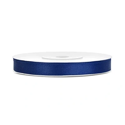 Imagen de Cinta de satén poliéster con lazo y embalaje regalo 6/12/25/38/50/100 mm x 25 m (Tamaño 6mm 25m Color Azul Marino)