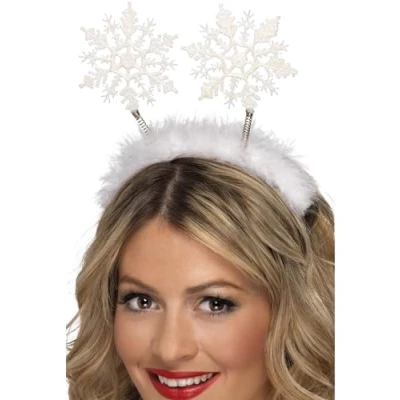 Imagen de Smiffys diadema con copos de nieve, Blanca,