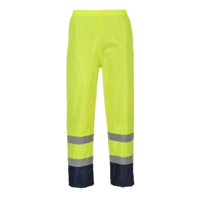 Imagen de Portwest Pantalón Para Lluvia De Alta Visibilidad Classic Contrast, Tamaño: L, Color: Amarillo/Marino, H444YNRL