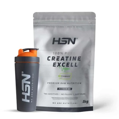 Imagen de HSN Creatina 100% CREAPURE® en Polvo + SHAKER ACERO INOXIDABLE Sabor Neutro 1Kg Sello de Calidad Garantizada: Puro Monohidrato Micronizada Sin Añadidos Libre Contaminantes