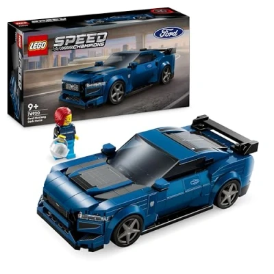 Imagen de Lego Speed Champions Deportivo Ford Mustang Dark Horse Coche de Juguete Azul para Construir, Maqueta Vehículo con Minifigura Piloto, Regalo Niños y Niñas 9 Años o Más 76920