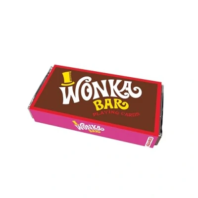 Imagen de AQUARIUS Willy Wonka Chocolate Bar Premium Baraja de cartas temática para tus juegos favoritos Producto oficial y coleccionables