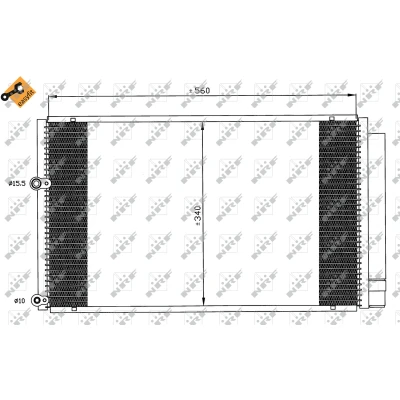 Imagen de NRF EASY FIT 35601 Condensador con secador, junta anular 15,5 10,1 Aluminio 560