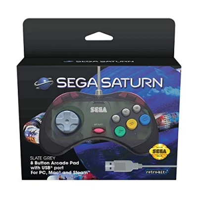 Imagen de Retro Bit Sega Control Pad Saturn USB Pad, Gris [Sega Saturn]
