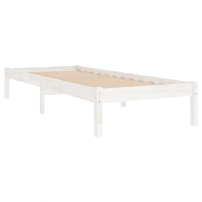 Imagen de vidaXL Estructura de Cama Dormitorio Habitación Muebles Mobiliario Cuarto Descanso Robusta Duradera Blanca 90x200 cm Madera Maciza Pino